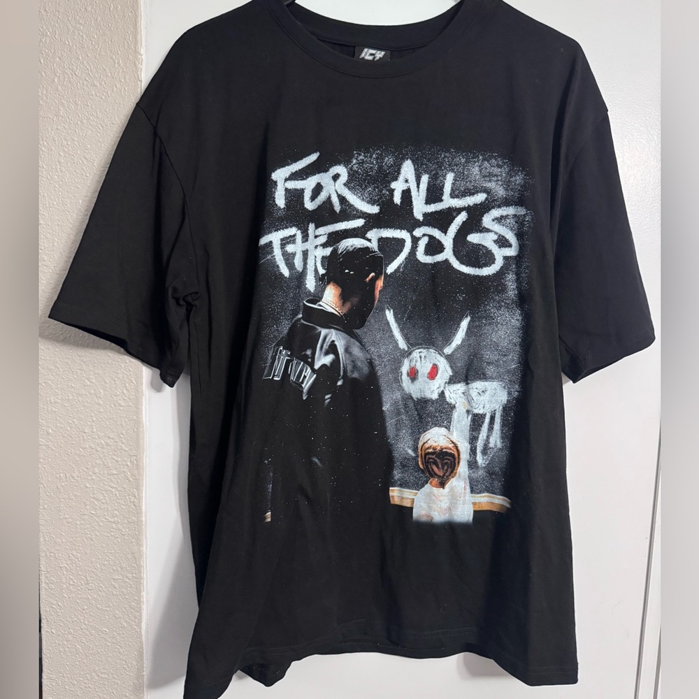 Black Graphic 'For All The Dogs' Dog Print Tee